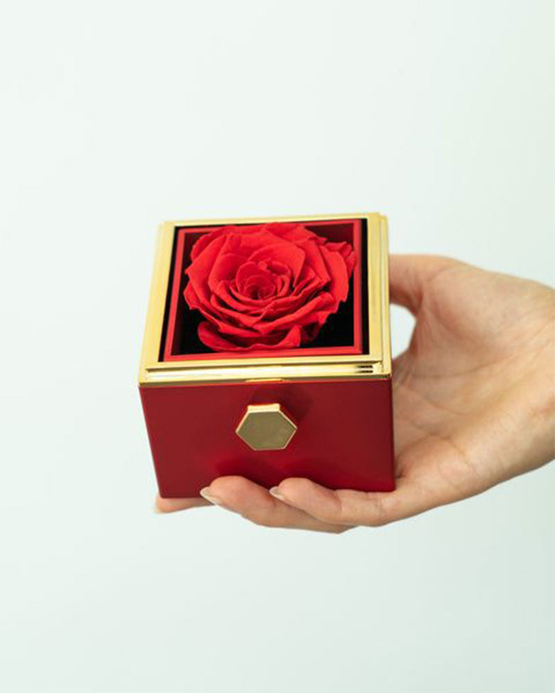 Caixa Rotativa com Rosa Eterna (Somente Caixa)
