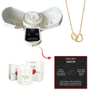 Caixa com Rosa Eterna & Colar Coração Personalizado