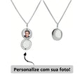 Relicário Minimalista Circular com Foto Personalizada