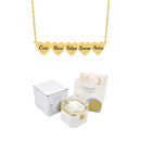 Caixa Rotativa com Rosa Eterna & Colar Coração Gravado com Nomes