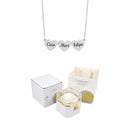 Caixa Rotativa com Rosa Eterna & Colar Coração Gravado com Nomes