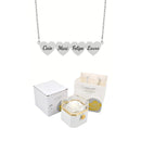 Caixa Rotativa com Rosa Eterna & Colar Coração Gravado com Nomes