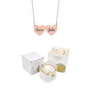 Caixa Rotativa com Rosa Eterna & Colar Coração Gravado com Nomes